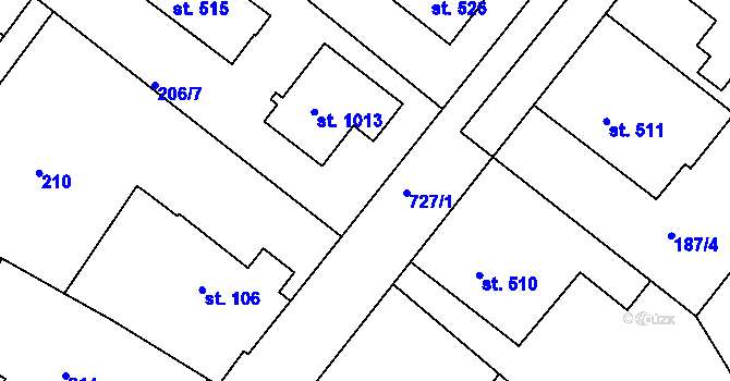 Parcela st. 206/16 v KÚ Smiřice, Katastrální mapa