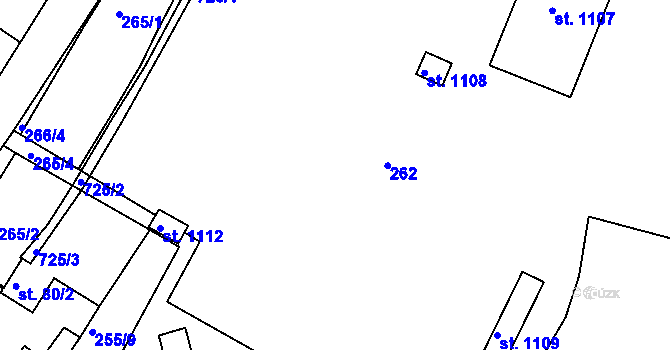 Parcela st. 255/1 v KÚ Smiřice, Katastrální mapa