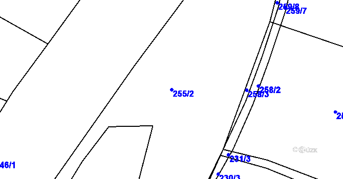 Parcela st. 255/2 v KÚ Smiřice, Katastrální mapa