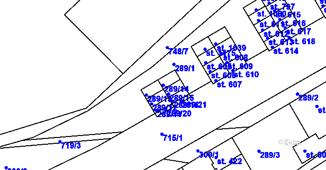 Parcela st. 289/14 v KÚ Smiřice, Katastrální mapa