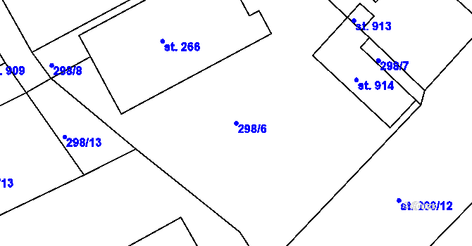 Parcela st. 298/6 v KÚ Smiřice, Katastrální mapa
