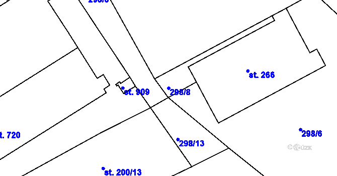 Parcela st. 298/8 v KÚ Smiřice, Katastrální mapa