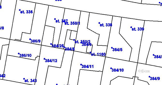 Parcela st. 384/6 v KÚ Smiřice, Katastrální mapa