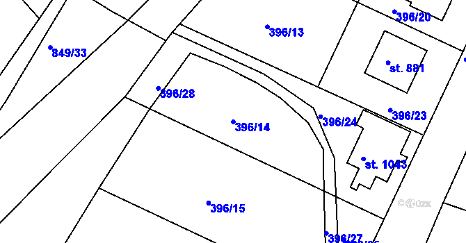 Parcela st. 396/14 v KÚ Smiřice, Katastrální mapa