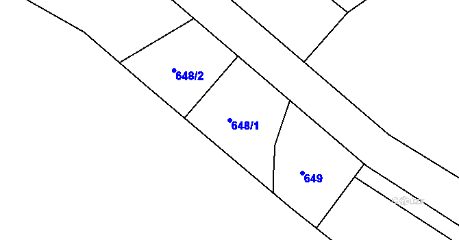 Parcela st. 648/1 v KÚ Smiřice, Katastrální mapa