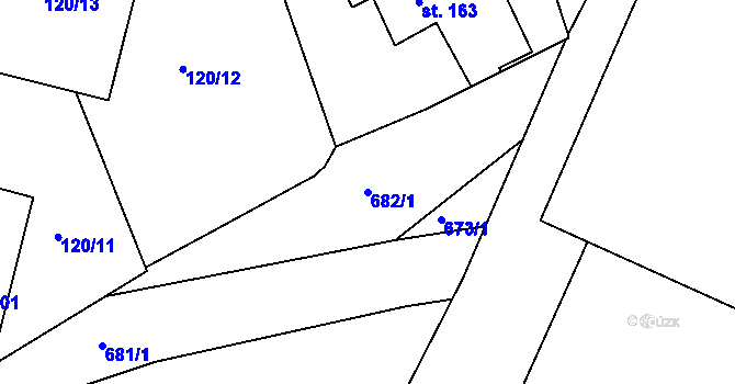 Parcela st. 682/1 v KÚ Smiřice, Katastrální mapa