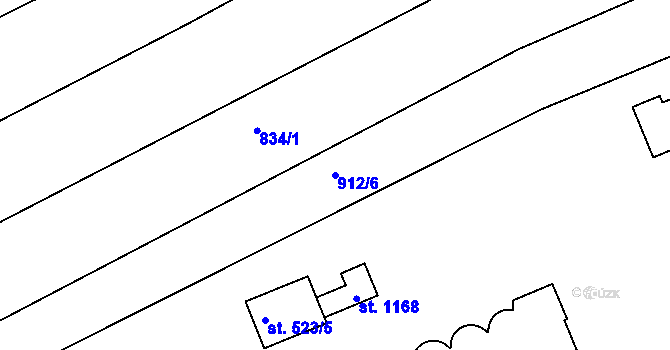 Parcela st. 912/6 v KÚ Smiřice, Katastrální mapa