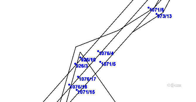 Parcela st. 1076/4 v KÚ Smiřice, Katastrální mapa