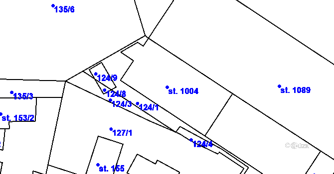 Parcela st. 1004 v KÚ Smiřice, Katastrální mapa