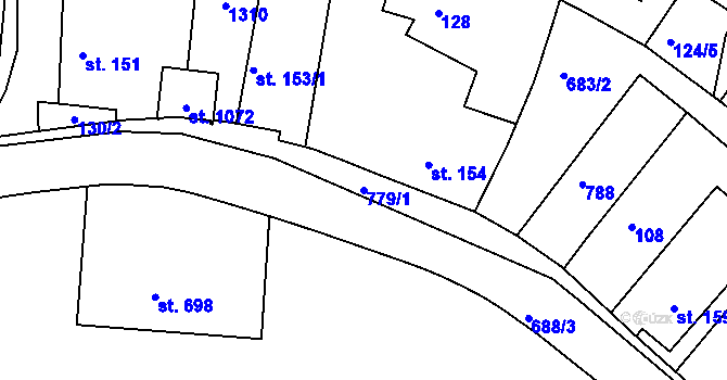 Parcela st. 779/1 v KÚ Smiřice, Katastrální mapa
