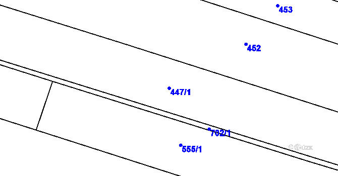 Parcela st. 447/1 v KÚ Smiřice, Katastrální mapa