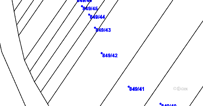 Parcela st. 849/42 v KÚ Smiřice, Katastrální mapa