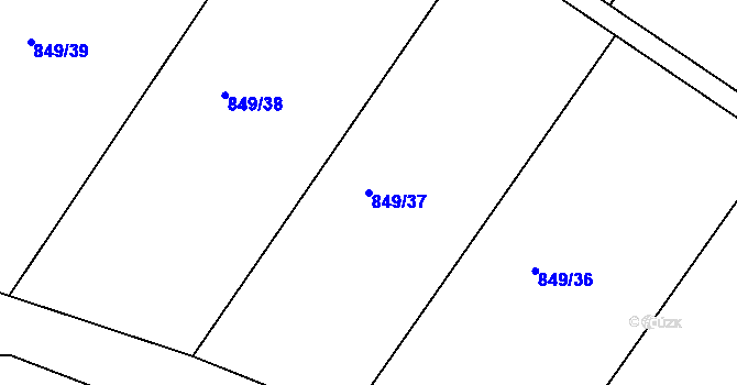 Parcela st. 849/37 v KÚ Smiřice, Katastrální mapa