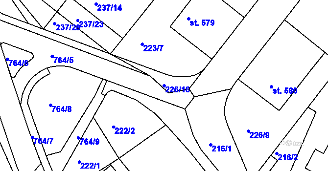 Parcela st. 226/16 v KÚ Smiřice, Katastrální mapa