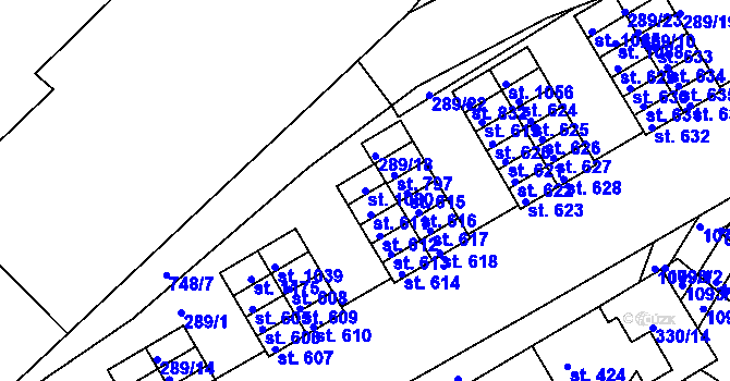 Parcela st. 1080 v KÚ Smiřice, Katastrální mapa