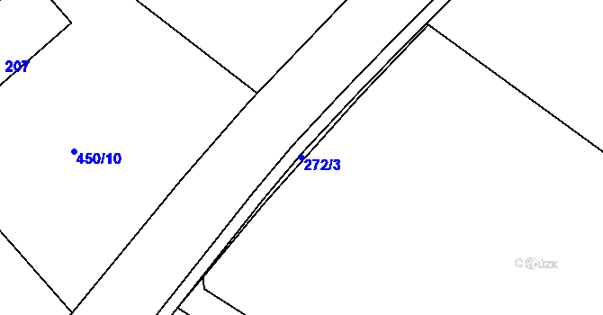 Parcela st. 272/3 v KÚ Smiřice, Katastrální mapa