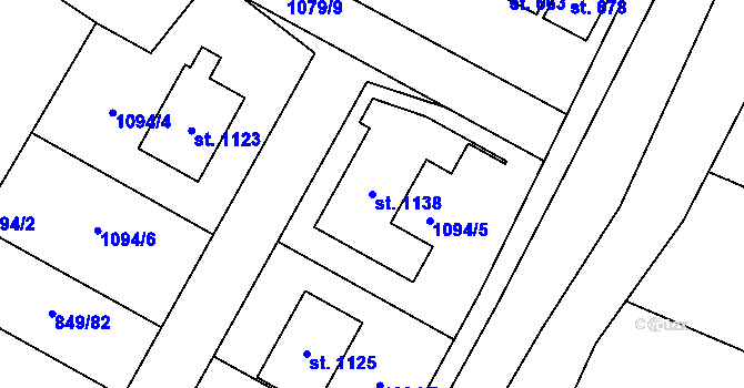 Parcela st. 1138 v KÚ Smiřice, Katastrální mapa