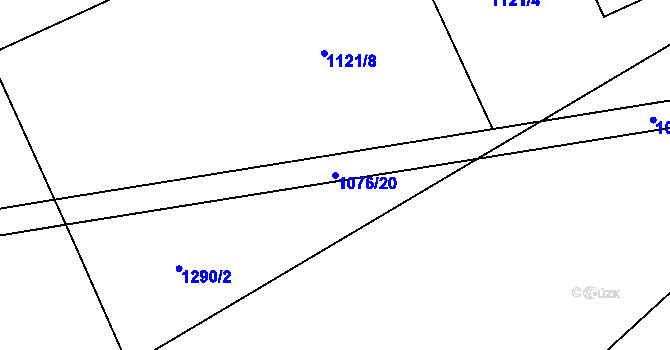 Parcela st. 1076/20 v KÚ Smiřice, Katastrální mapa