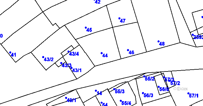 Parcela st. 44 v KÚ Smolín, Katastrální mapa