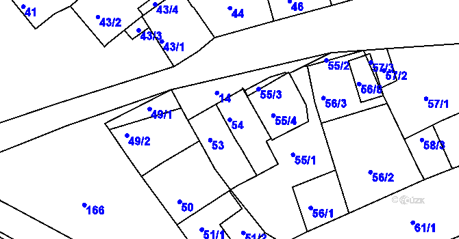 Parcela st. 54 v KÚ Smolín, Katastrální mapa
