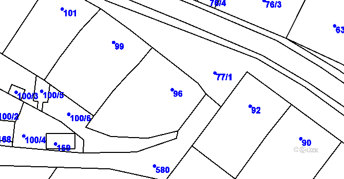 Parcela st. 96 v KÚ Smolín, Katastrální mapa