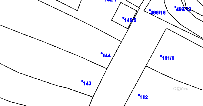 Parcela st. 144 v KÚ Smolín, Katastrální mapa