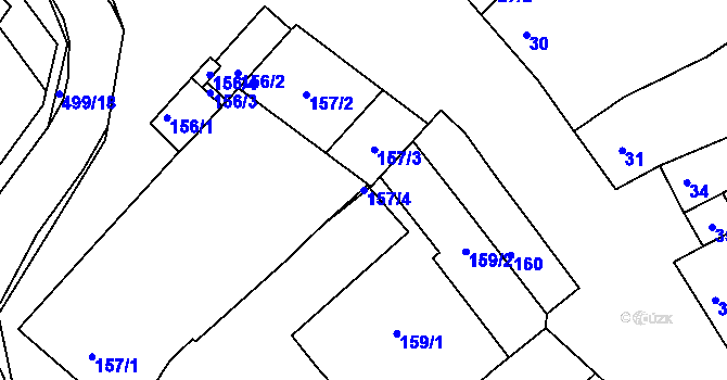 Parcela st. 157/4 v KÚ Smolín, Katastrální mapa