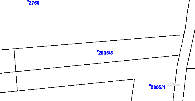 Parcela st. 2806/3 v KÚ Smolín, Katastrální mapa