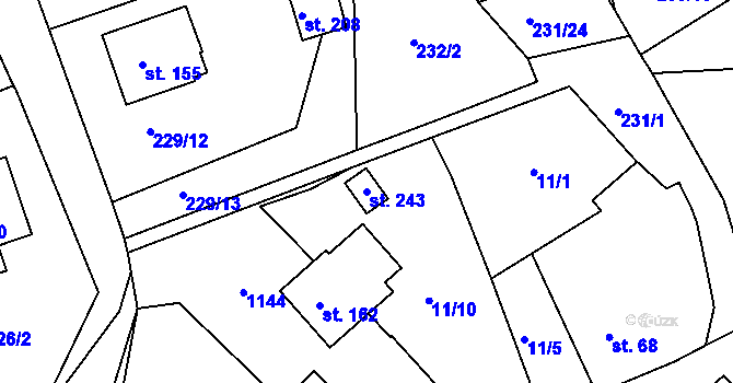 Parcela st. 243 v KÚ Smolina, Katastrální mapa