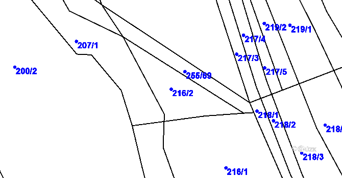 Parcela st. 216/2 v KÚ Smolina, Katastrální mapa