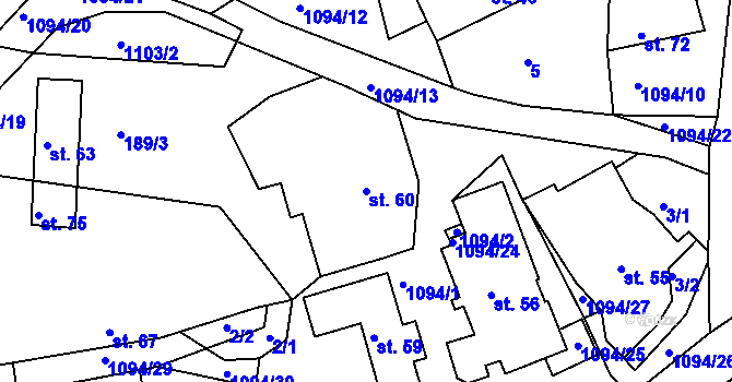 Parcela st. 60 v KÚ Smolina, Katastrální mapa