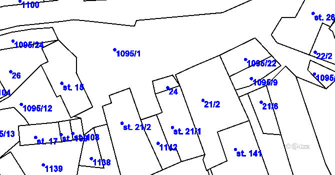 Parcela st. 24 v KÚ Smolina, Katastrální mapa