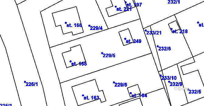 Parcela st. 229/5 v KÚ Smolina, Katastrální mapa