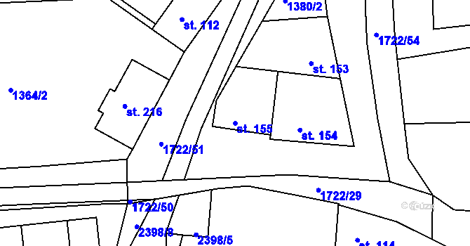 Parcela st. 155 v KÚ Smolnice u Loun, Katastrální mapa