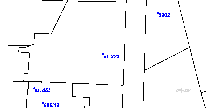 Parcela st. 223 v KÚ Smolnice u Loun, Katastrální mapa