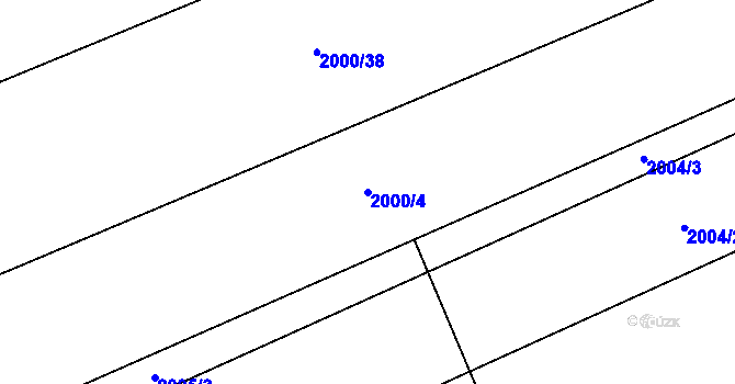 Parcela st. 2000/4 v KÚ Smolnice u Loun, Katastrální mapa