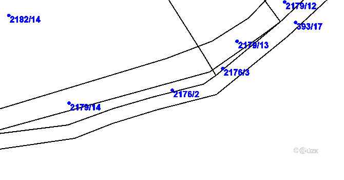 Parcela st. 2176/2 v KÚ Smolnice u Loun, Katastrální mapa
