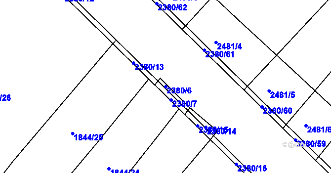 Parcela st. 2380/6 v KÚ Smolnice u Loun, Katastrální mapa