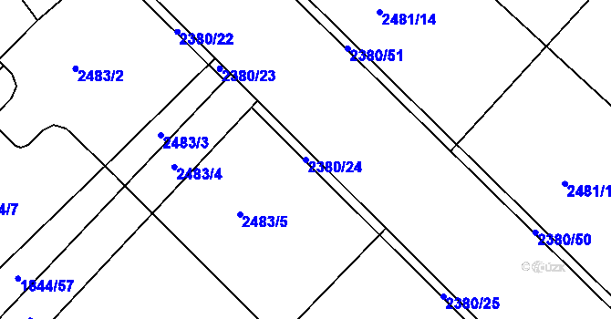 Parcela st. 2380/24 v KÚ Smolnice u Loun, Katastrální mapa