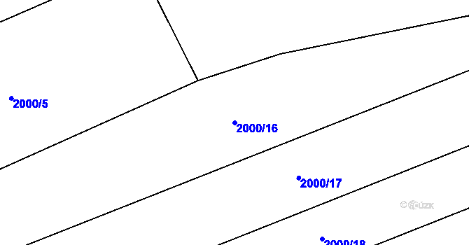 Parcela st. 2000/16 v KÚ Smolnice u Loun, Katastrální mapa