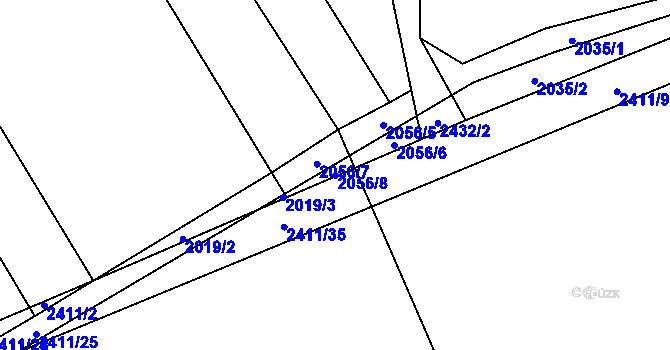 Parcela st. 2056/8 v KÚ Smolnice u Loun, Katastrální mapa