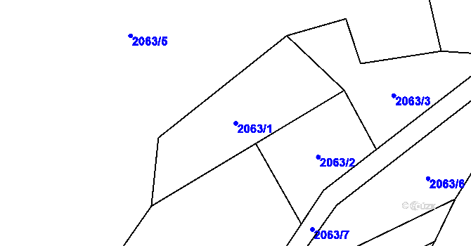 Parcela st. 2063/1 v KÚ Smolnice u Loun, Katastrální mapa