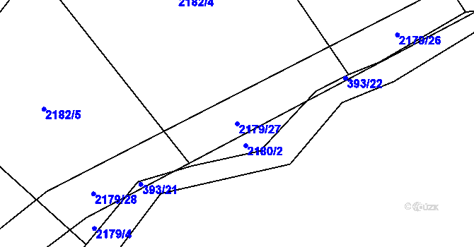 Parcela st. 2179/27 v KÚ Smolnice u Loun, Katastrální mapa