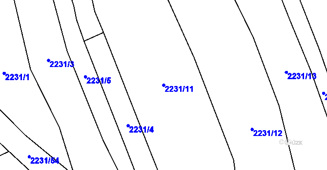 Parcela st. 2231/11 v KÚ Smolnice u Loun, Katastrální mapa