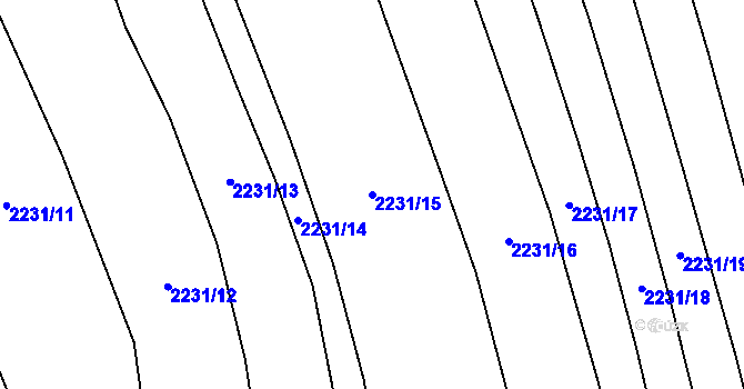 Parcela st. 2231/15 v KÚ Smolnice u Loun, Katastrální mapa