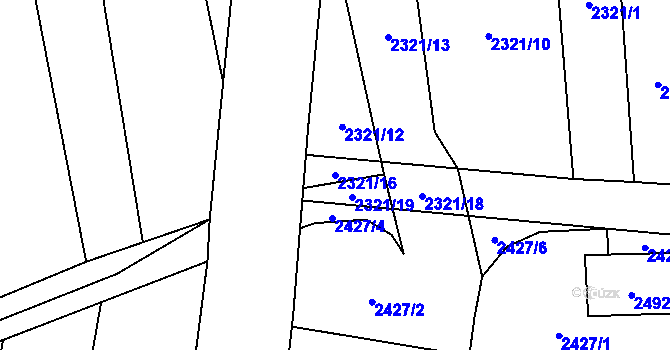 Parcela st. 2321/16 v KÚ Smolnice u Loun, Katastrální mapa