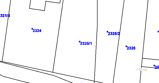 Parcela st. 2325/1 v KÚ Smolnice u Loun, Katastrální mapa