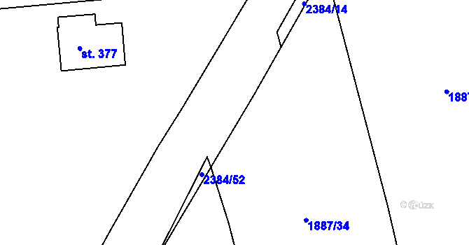 Parcela st. 2384/53 v KÚ Smolnice u Loun, Katastrální mapa