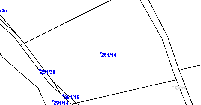 Parcela st. 251/14 v KÚ Smolotely, Katastrální mapa
