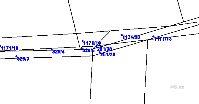 Parcela st. 251/28 v KÚ Smolotely, Katastrální mapa